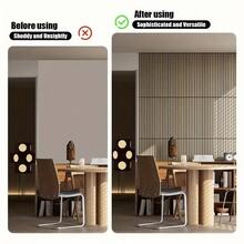 8pcs/Pack, Meoky Thickened 3D Textured Grid Striped Wallpaper, Self-Adhesive, Removable And Residue-Free, Vintage Wood Grain Texture, Backdrop Wall Sticker, Suitable For TV Background, Bedroom, Entryway, Easy To Install, Great For DIY