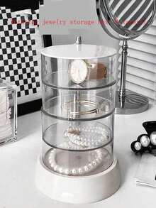 1 Stück stilvoller, transparenter, mehrschichtiger Drehdisplay, innovativer minimalistischer Schmuckorganizer für Haarspangen, Haargummis, Ohrringe, perfekt für Wohndekoration, Geschenk für sie, ideal zum Organisieren von Accessoires, Verschönerung Ihres Schminktisches, Aufbewahrungslösung für Modebewusste, Muss-haben Geschenk für Feiertage, vielseitiges und schickes Design für jeden Anlass