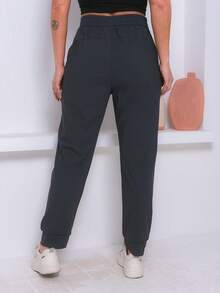 Women's Sports Pants With Elastane - Comfort And Flexibility For Physical Activities - Dusty Purple - View 5