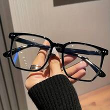 1/3副男女通用方形镜框日常佩戴光学眼镜，校园风修身眼镜 - 彩色 - 查看 8