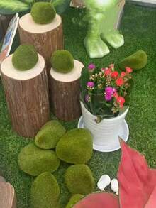 5pcs/10pcs Artificial Moss Rocks, Green Floral Moss Balls Moss Covered Stones Fake Moss Decor For Floral Arrangements Fairy Gardens And Crafting