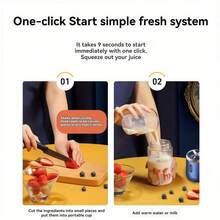 Household Double-Cup Electric Juicer, Electric Stirrer, Vegetable Juice Cup Mini Wireless Portable Juicer, Suitable For Home And Outdoor Travel, USB Charging, 6-Blade Gift Juicer, Multi-Functional Juicer, Kitchenware Supplies - Nhiều màu - Xem 9