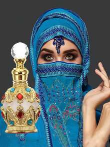 1pc 15ml Vintage Essential Oil Perfume Bottle, High-End Aromatherapy Bottle, Crystal Bottle, Refillable Aromatherapy Bottle, Fragrance Dispenser Glass Dropper Bottle For Women, Holiday Travel Essential Oil Dispenser Bottle (With Glass Dropper), Retro Dubai Style Bottle, Mother's Day Gift, Women's Gift, Valentine's Day Gift, Travel Supplies, Suitable For Living Room, Bedroom, Beauty Salon (Bottle Only, No Perfume Included), Birthday, Graduation Gift - Multicolor - View 13