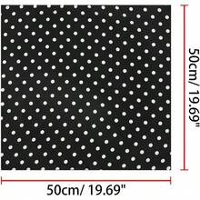 50cm 1950s Vintage Retro Polka Square Scarf Neck Scarves Kerchief Neckerchief - 中+黑色 - 查看 4