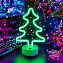 1 Stück LED Weihnachtsdekoration Tischaufsteller Weihnachtsbaum Neonlicht, batterie- oder USB-betrieben, romantisches Feenlichter für Geburtstag, Hochzeit, Party, Kinderzimmer, Schlafzimmerdekoration Weihnachtsdekoration XMAS Deko Weihnachtsbaum Geschenkdekoration Thanksgiving Hochzeitsdekoration Heimdekoration Herbstdekoration Herbstdekoration Geburtstagsdekorationen für Geschenke Partyartikel Innen- und Außenbereich Garten Feiertags-Dekor Halloween-Deko Wanddekoration Halloween-Ornamente