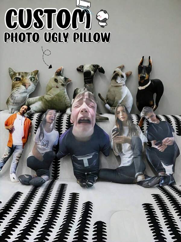 1 Custom Ugly Pet/Character Pillow, Customized Shape Pillow Using Photos, Funny And Fun, Soft And Portable Pillow, Fun Gift For Boyfriends, Unique Gift For Pet Lovers, Friends, Couples And Children, Halloween And Christmas Gift, Suitable For Sofa Decoration, Office Desk Decoration, Bedroom Decoration, Living Room Decoration, Car Interior Decoration.
