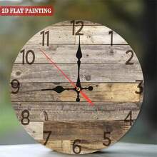 Vintage Wooden Wall Clock - 1 Large 10-Inch Wall Clock - Silent Japanese Quartz Movement - MDF Material, Battery Powered (AA Batteries Not Included), Reloj De Pared, Clock, Alarm Clock, Arbol De Navida, Art, Christmas Decrotions, Wall Deocr - 10x10 inch - Xem 2
