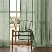 Sheer Curtains 84 Inches Long, White Curtains Living Room 2 Panels Set, Linen Curtains Window Privacy With Filtering (W52 X L84 Inch, Linen), Home Decor - 帶領 - 查看 4