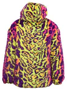 Men's Colorblock Fleece Hooded Short Jacket, Autumn/Winter