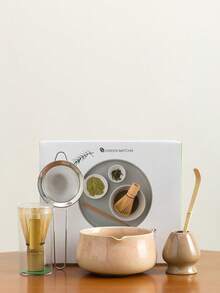 5/8pcs Set Ceramic Matcha Bowl, Matcha Whisk, Bamboo, Matcha Brush, Tea Scoop, Matcha Ceremony Gift Box, Round Pointed Ceramic Matcha Bowl & Whisk Set, Fade-Resistant, Elegant & Durable, Suitable For Outdoor Travel & Leisure, Tea Enthusiasts, Kitchen