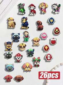 Paw Patrol Paw Patrol-inspirierte DIY Zubehör Dekoration Schuhblume, 26 Arten süßer Paw Patrol PVC Weichgummi Accessoires zur Auswahl. Es wird empfohlen größere Mengen zu bestellen, um Ihre Kreativität voll auszuschöpfen und Ihr