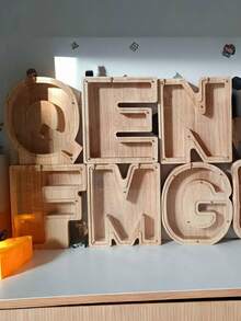 Piggy Bank For Wooden Large Letter Piggy Bank Alphabet Money Bank With Initial , Coin Bank Fun Gifts For Birthday, Christmas, Festival