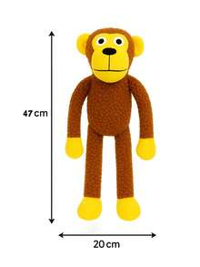 Large Plush Monkey With Squeaker Dog Chew Toy Long Legs And Arms - Rust Brown - View 3