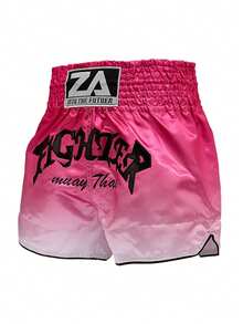 Adult Men's Muay Thai Shorts, Free Fighting Training Pants, Mixed Martial Arts Trousers - Pink - View 2