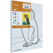 Tela para Pintura Riscada 16X22CM Pinguim - Pacote com 6 Unidades - Multicolorido - Visão 3