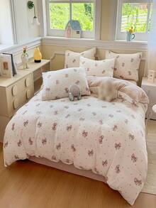 3-Piece Reversible Thickened Bedding Set, Includes 1 Duvet Cover And 2 Pillowcases (Bed Sheet And Pillow Not Included), Soft, Instant Warmth, Breathable, Moisture-Wicking, Minimalist Fashion, Machine Washable - Cappuccino - View 4