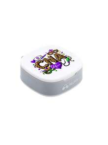 1pc Square Pill Box With Printed Leopard Letters "Cna" Nurse Theme, Four Compartments Portable Pill Storage Pill Box, Mini Storage Box, Portable Jewelry And Medicine Box, Personalized Creative Gift With Letter Logo, Suitable For Travel, Outdoor Activities, Bags, Pockets, Unique Design Decorative Travel Storage Box, Medicine Storage Box