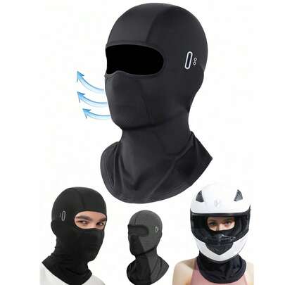 1 件带眼镜孔的拉法帽面罩，男女通用 Shiesty 面罩，适用于摩托车、工作、滑雪、秋冬/夏季，透气面罩，适用于摩托车、自行车、男女