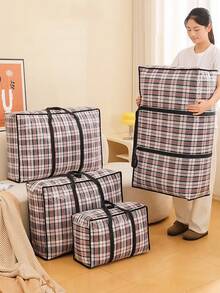 1pc Extra Large Capacity Travel Moving Storage Bag, Thick Luggage Packing Clothes Bedding Storage Bag, Household & Dorm Use Tote Travel Essentials For Holiday Vacation Duffle Bag Luggage Suitcase Travel Bag For Women