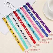 (Free Shipping)8pcs WWJD (What Would Jesus Do) Woven Bracelets, Religious Christian Fundraising Wristbands - Vòng tay in 8wwjd - Xem 7