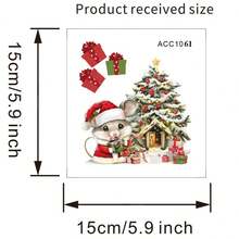 Christmas Wall Stickers Cute Santa Mouse Tree House Wall Stickers Holiday Decorations For Home - Multicolor - View 7