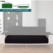 1 件纯色格子防水防滑薄宠物毯，适合小型/中型/大型猫狗，适用于卧室、客厅宠物沙发套（按件出售，非全套） - 黑色 - 查看 14