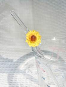 1/2/6pcs Beautifully Designed, Reusable Straws, Glass Straws, Perfect For Smoothies, Milkshakes, Milk, Tea, Juices, Festivals Accompaniment Gifts