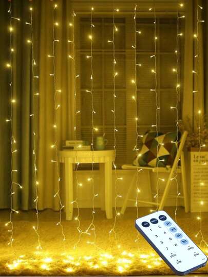 3m*3m 6m*3m Vorhang Lichterkette Weihnachtsgirlande LED Hochzeit Lichterkette mit Fernbedienung für Neujahr Feiertag Garten Party Heim Außen Weihnachtsdekoration