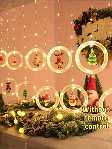 1 Pack New [LED Christmas Decorative Lights - DIY Christmas LED Curtain Light Set] USB Powered Holiday Decoration String Lights, Holiday Decorations, Featuring Christmas Tree, Snowman, Reindeer, Santa Claus Shapes - Suitable For Home, Bedroom, Party And Christmas Decoration Indoor String Lights, Colorful Lights For Window Display! Christmas Decoration XMAS Decor Christmas Tree Gift Decor Thanksgiving Birthday Decorations For Gifts Party Supplies Indoor Outdoor Garden Holiday Festival Decor