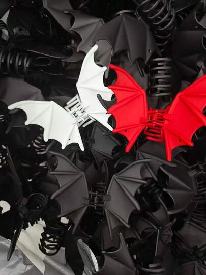 Grampo de Cabelo em Formato de Asa de Morcego Estilo Gótico, Acessório de Cabelo Joia, Grampo de Cabelo Fantasia, Festa de Halloween Personalizada, Prata/Preto, Morcego de Metal, Acessório de Cabelo para Mulheres e Meninas, Adequado para Penteados Presos ou Tranças, para Uso Diário ou Fantasias de Festa, Acessório de Diabo, Acessório de Cabelo de Outono e Inverno para Looks de Férias