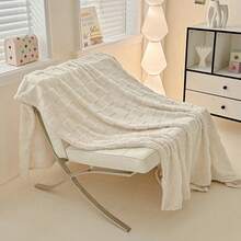 Manta de forro polar, elegante, acogedora, ligera y lisa, ideal para sofá, cama, hogar, oficina, viajes y más. - Blanco - Ver 3