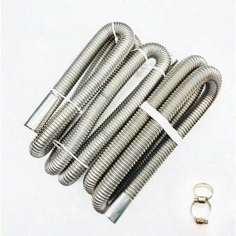 1pc Stainless Steel Exhaust Pipe Accessory With Spiral Pattern For Parking Heater, Warmer Exhaust Pipe Extension