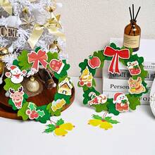 DIY Christmas Wreath Kit - Non - Woven Fabric Decorations For Xmas Party & Home Decor Create - Your - Own Christmas Wreaths - Non - Woven Fabric Craft Kit For Holiday Fun Christmas Non - Woven Fabric Wreath Decor - DIY Hanging Ornaments For Door & Wall