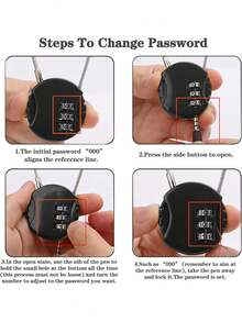 Mini cadenas antivol pour tiroirs, cadenas de bagage, cadenas à code avec câble en acier pour valises et sacs. Indispensables pour les vacances et les voyages. Cadenas de voyage à combinaison 3 chiffres (0-9) réglable, facile à utiliser pour les valises, sacs et bagages - Multicolore - Voir 7