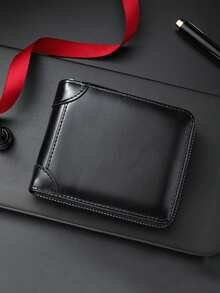 男士复古短款拉链钱包年轻男士卡包大容量多卡位手拿包适合日常使用生日礼物返校礼物男友礼物周年纪念礼物男士钱包迷你钱包钱夹男式钱包真皮小钱包 - 黑色 - 查看 8