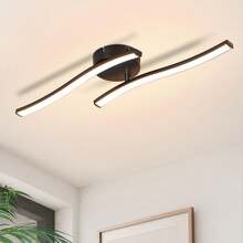 LED Ceiling Light Modern Black 12W 3000K Wave Design Warm White - 2 Flame - View 1