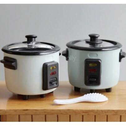 1 件微型电饭煲模型、娃娃屋迷你厨房食物玩具、1:12 过家家电饭煲（带勺子）、针线活、旅行玩具、课堂减压玩具、迷你玩意儿、洗澡玩具、圣诞文具、减压球、生日/圣诞节/万圣节礼物
