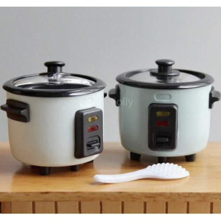 1 件微型电饭煲模型、娃娃屋迷你厨房食物玩具、1:12 过家家电饭煲（带勺子）、针线活、旅行玩具、课堂减压玩具、迷你玩意儿、洗澡玩具、圣诞文具、减压球、生日/圣诞节/万圣节礼物