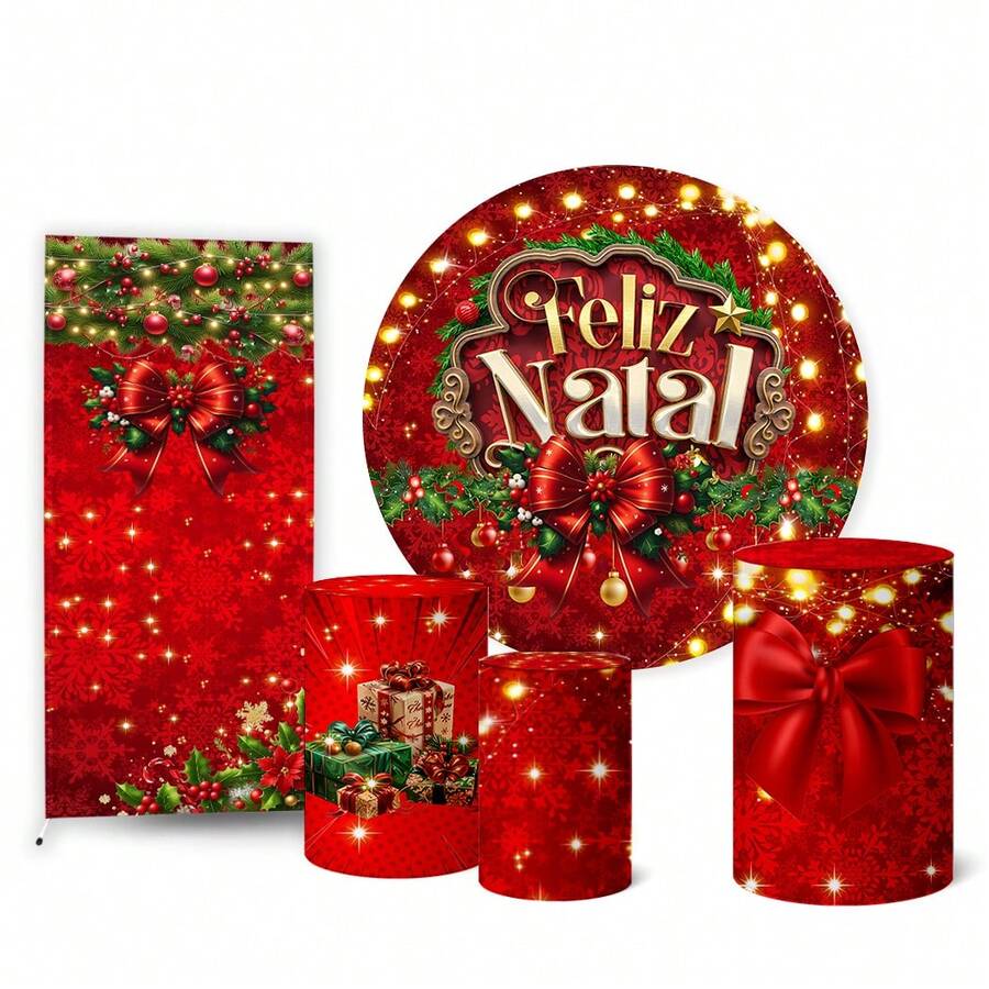 Trio Of Cylindrical Covers + 1.50m Round Panel + Christmas Side Panel - K2NAT0052 - 查看 1