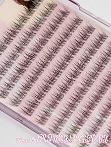 120Clusters Self Adhesive Eyelashes Natural Look Pre Glued Lashes 10-12mm DIY Eyelash Extension Set With Tweezers Wear No Glue Needed Eyelash Suitable For Daily Use Japanese & Korean Makeup Toolslash Clusters,Eyelash Clusters,Individual Eyelashes,Lashes,Fake Lashes