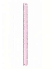 1pc/4pcs Of High-Quality Metal Aluminum Ruler - 15/20/30 Cm Available, Office Measuring Drawing Stationery, Student Supplies Ruler - Pink - View 8