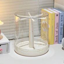 1pc Acrylic Rotating Display Case, Dust-Proof Collectible Showcase For Plush Toys, Suitable For Monster Series Plush Toys (Plush Doll Not Included), Plush Doll Rotating Display Box | Doll Storage Organizer, Doll Display Box