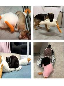 1 Set Soft Plush Duck Doll, White/Gray/Brown, Suitable For Cats And Dogs To Play, Helps Dogs Play And Expend Energy, Suitable For Medium And Small Pets (Large Pets May Bite And Therefore Not Recommended For Large Pets)