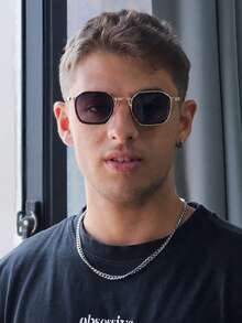 1 Kính thời trang gọng nhỏ đa giác cổ điển, gọng kim loại unisex thiết kế tối giản, đa năng cho ngày lễ, tiệc tùng, đeo hàng ngày - Nhiều màu - Xem 2