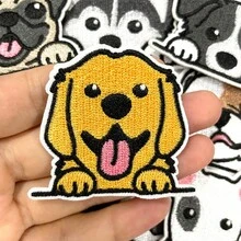 9片刺绣徽章贴片，大号粘性贴片，适用于服装、帽子、夹克、DIY，可爱猫狗表情，可缝制或熨烫，刺绣装饰贴片，适用于毛衣、裤子、服装配饰 - 9件組狗狗 - 查看 2