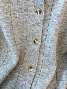 Cárdigan casual de manga larga con cuello redondo y botones para mujer, adecuado para uso diario