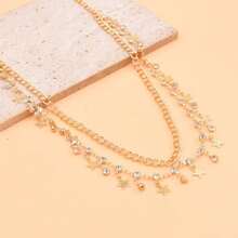 1 Exquisite Pentagram Sequin, Tassel Belt Chain Jewelry, Women's Beach Party Body Chain, Suitable For Beach Parties, Sexy Style, Shiny Style - 金色 - 查看 5