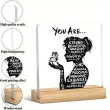 2D 亚克力激励桌牌 - 适合家庭、办公室或卧室的积极肯定装饰 - 现代简约生日、乔迁、节日、灵感和鼓励礼物