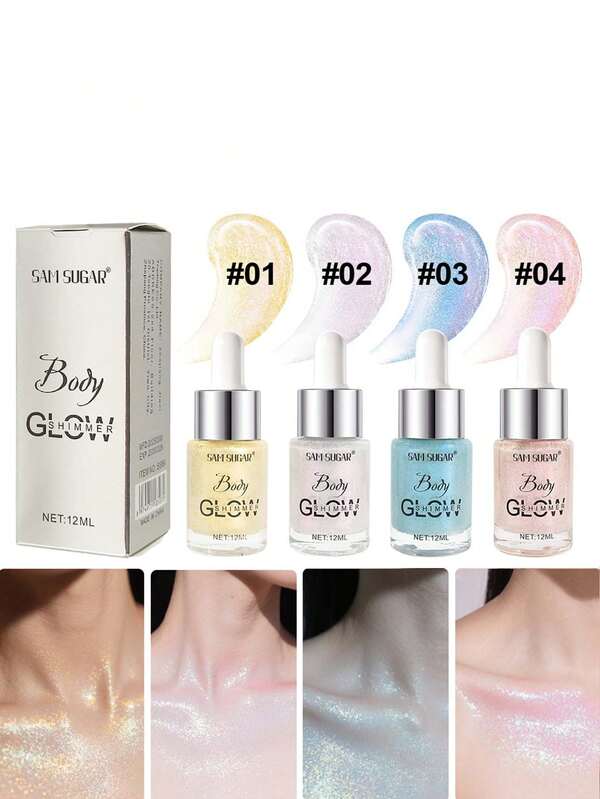 1pc Liquid Highlighter | Waterproof Long-Lasting Shimmery Oil, Brightens Face & Body, Suitable For Music Festivals, Parties, Galas, Nightclubs, Christmas & Halloween Makeup