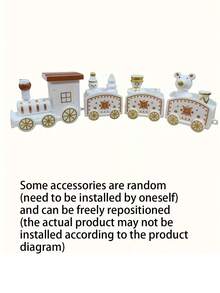 1pc Christmas Decor 4-Piece Mini Train Figurine(Dimensions After Assembly(7.67inx1.81in)), Children's Birthday Gift, Display Decoration